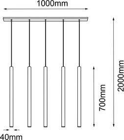 Antigo Akadi 8887 Függőlámpa 5x10W/GU10 IP20
