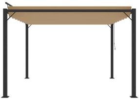 tópszínű szövet és alumínium pavilon lamellás tetővel 3 x 3 m