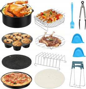 13xTartozékkészlet Air Fryer 100 utántöltős zsírmentes olajsütőhöz