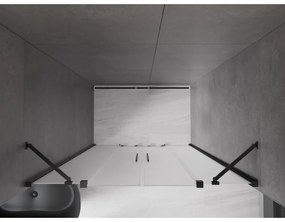 Mexen Velar Duo, tolózuhanyajtó nyitáshoz 160 cm, 8 mm-es matt üveg, polírozott grafit, 871-160-000-32-95