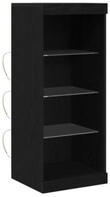 LED világítással rendelkező oldal szekrény Fekete tölgy 41x37x100 cm