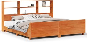 vidaXL viaszbarna tömör fenyőfa ágy matrac nélkül 200 x 200 cm