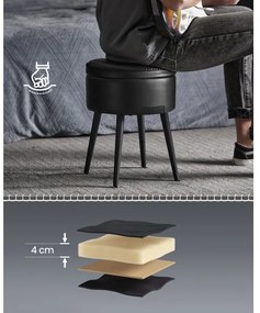 CORE bőr puff fekete