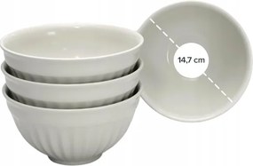 Kerámia Tál Szett Pure Living Tört Fehér 4 Db 14,7 CM
