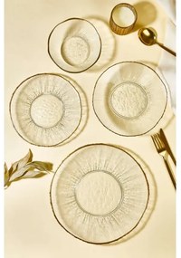 24 darabos étkészlet – átlátszó üveg, arany