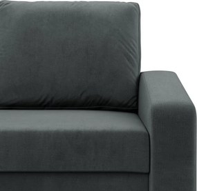 Zeus kanapé, bársony, hab töltet, döntött kartámasz, szürke