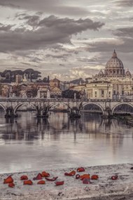 Poszter 20x30cm Kilátás a Basilica di San Pietro-ra a Vatikánban 2, Assaf Frank