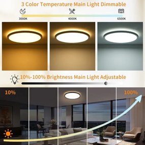 Brilagi - ULTRA SLIM LED fényerőszabályozható lámpatest LED/24W/230V, átmérő 42 cm, fekete + távirányító