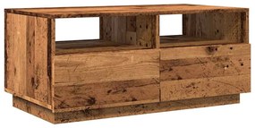 Antik fa színű dohányzóasztal LED-lámpákkal 90 x 49 x 40 cm