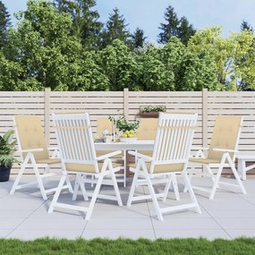 6 db melange bézs szövet magas háttámlájú székpárna 120x50x4 cm