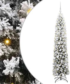vidaXL Mű karácsonyfa 300 LED-del Zöld 180 cm PVC, acél és műanyag
