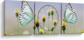 Pillangók eképe a virágon (órával) (90x30 cm)