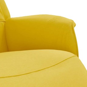 világossárga szövet dönthető fotel lábtartóval