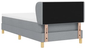 Boxspring Ágy Mattal Világosszürkében, 100x200 cm Szövet