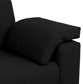 Két személyes kanapé Fekete 140 cm Textil