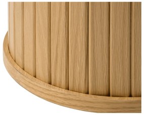 Natúr színű kerek dohányzóasztal tölgyfa dekorral ø 90 cm Nola – Unique Furniture