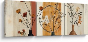 Kép - Vázák boltívekben (órával) (90x30 cm)