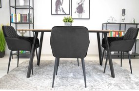 AKCIÓ Fekete bársonyszék NOLA II. minőség