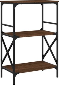 vidaXL 3 szintes barna tölgy szerelt fa könyvespolc 56 x 35 x 90,5 cm