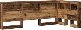 vidaXL Tároló fejtámla polcokkal fejtámlával Öreg fa 80 cm Faanyag