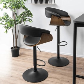 Elegáns Bárszék Fekete Eco-bőr Kárpittal. NEVADA