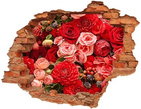 3d-s lyukat fali matrica Piros virágok nd-c-89362554