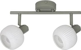 Beltéri karos spotlámpa e14 2x40w szürke soraya