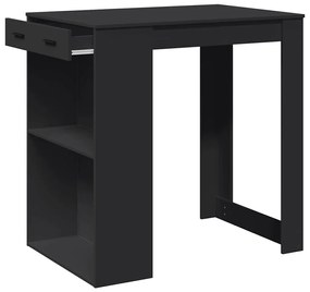 fekete szerelt fa bárasztal 102 x 70 x 103,5 cm