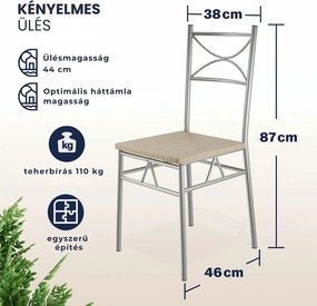 PAUL étkezőgarnitúra, 5 részes, tölgyfa Jurhan