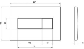 Ravak X01457 - UNI nyomólap, 24,7 x 16,5 cm, fehér