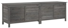 antracit tömör fenyőfa kerti tárolóláda 198,5 x 50 x 56,5 cm