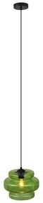 Retro függőlámpa fekete, zöld üveggel - Denise