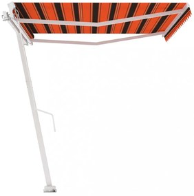 narancs-barna kézzel kihúzható póznás napellenző 400 x 300 cm