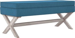 vidaXL kék bársony tárolóülőke 110 x 45 x 49 cm