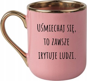 Bögre Elegáns Rózsaszín Arany Rant Vicces Ajándék Mosolygós