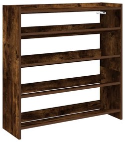 füstös tölgy színű szerelt fa cipőtartó 80x25x81 cm
