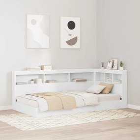 Könyvespolc ágy Fehér 75x190 cm Mérnöki Fa