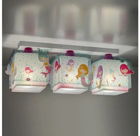 Dalber 63443 - Gyermek mennyezeti lámpa MERMAIDS 3xE27/60W/230V