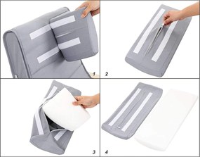 Relaxációs szék, hintaszék állítható lábtartóval, világosszürke