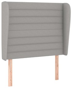 világosszürke szövet fejtámla szárnyakkal 83 x 23 x 118/128 cm