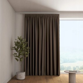 Függöny ráncoló szalaggal 1 db 130x260cm barna