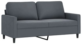 kétszemélyes sötétszürke bársony kanapé 140 cm