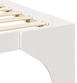 Földi ágykeret tárolóval Fehér 100 x 200 cm Tömör fenyőfa
