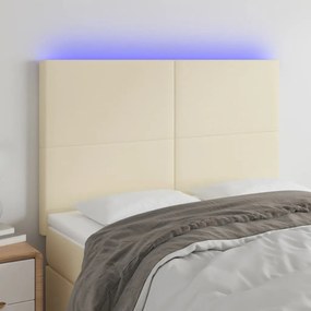 krémszínű műbőr LED-es fejtámla 144x5x118/128 cm