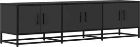 vidaXL fekete szerelt fa és fém TV-szekrény 150x35x41 cm