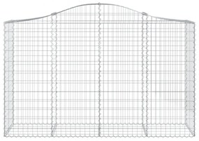 4 db íves horganyzott vas gabion kosár 200x50x120/140 cm