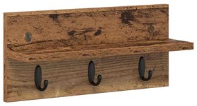 Fali Kabáthorog polcokkal Régi fa 40 x 10.5 x 18 cm Faanyag