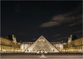 Kép - Louvre éjjel (üvegen) (70x50 cm)