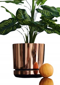 12 cm-es Virágcserép állvánnyal Lazac rózsaszín arany magas fényű glamour