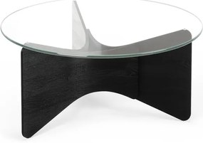 Fekete kerek dohányzóasztal üveg asztallappal 87x87 cm Madera – Umbra